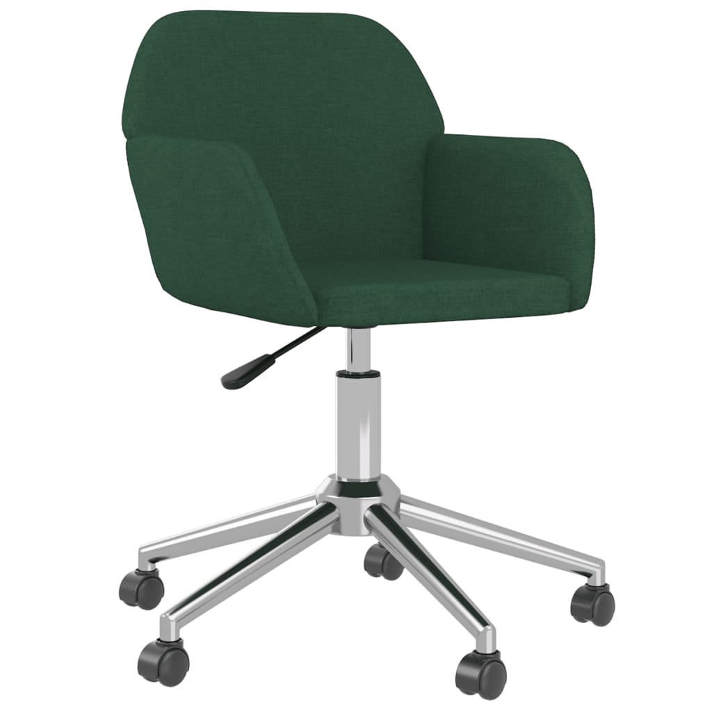 Office chair swivel dark green fabric