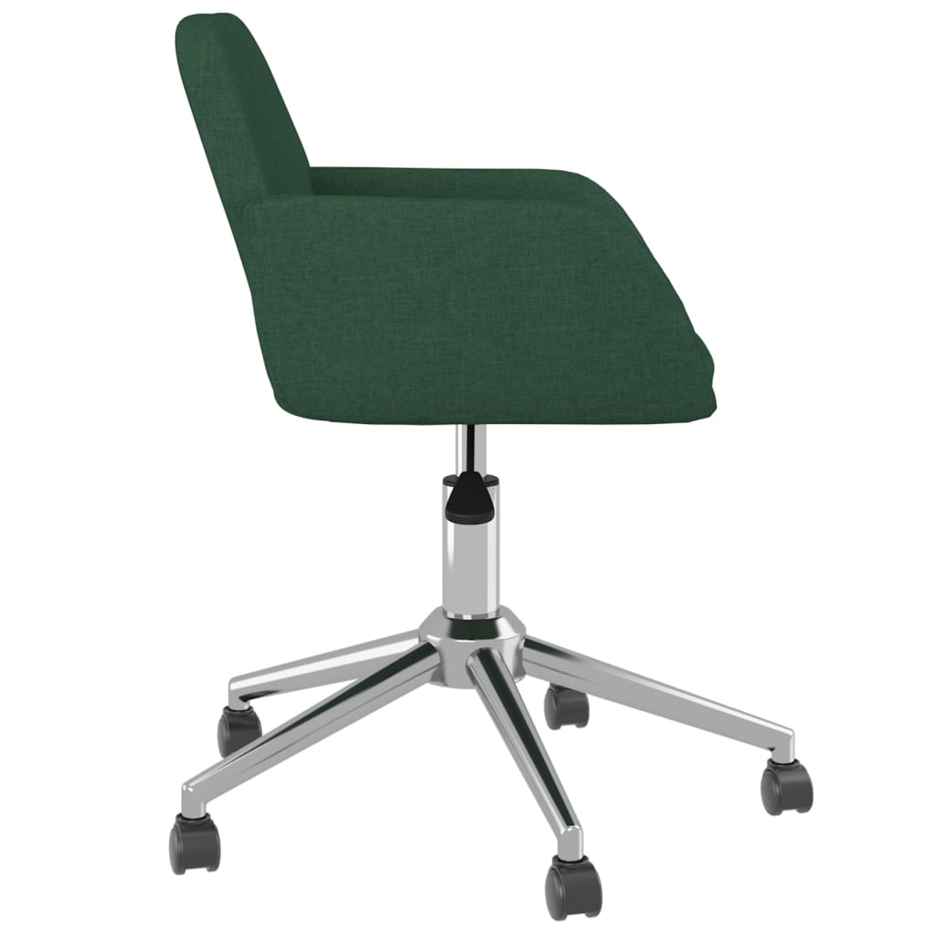 Office chair swivel dark green fabric