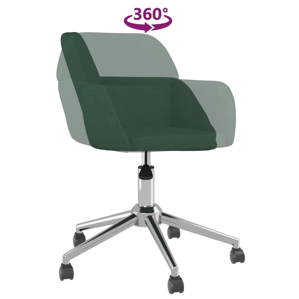 Office chair swivel dark green fabric