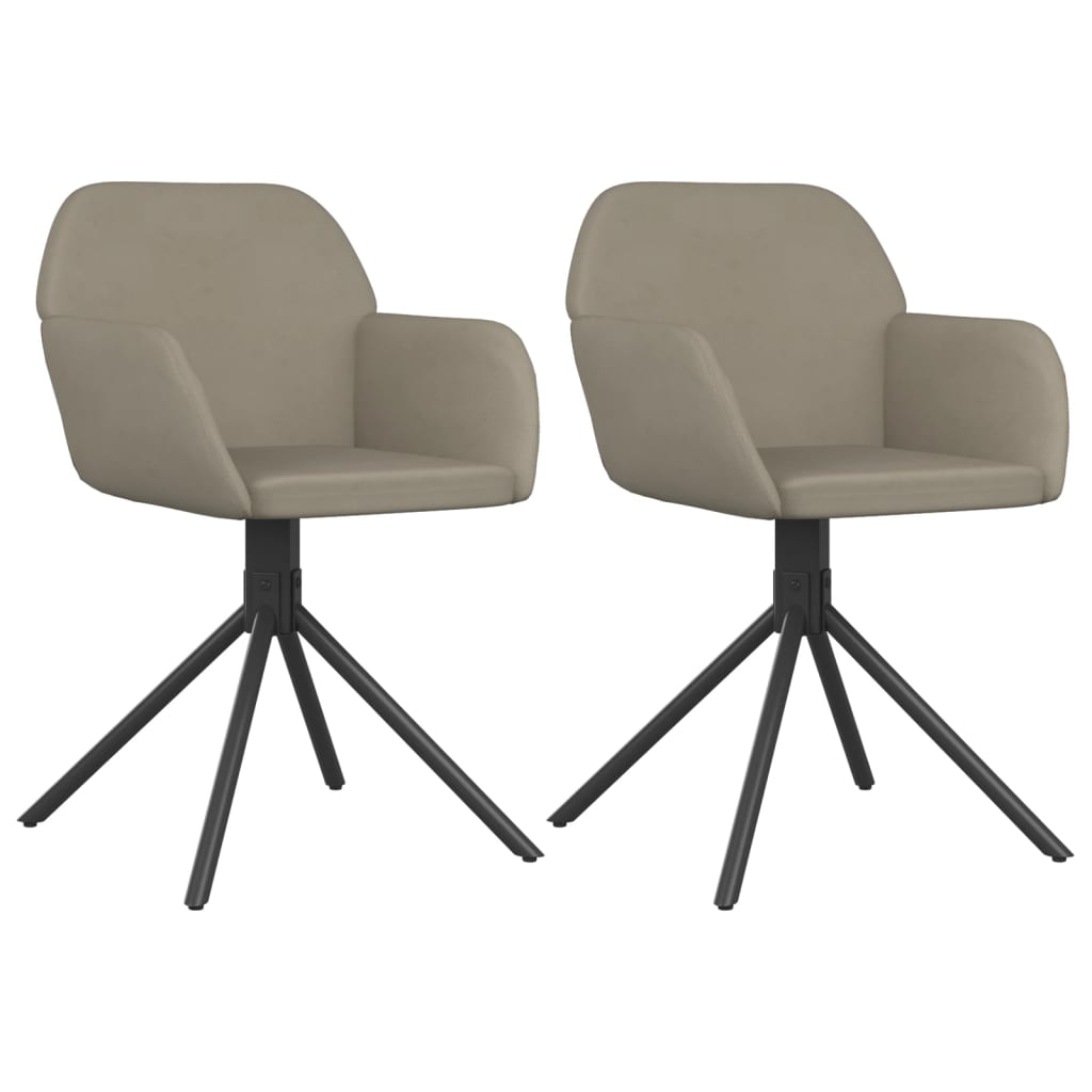 Dining Chairs 2 pcs. Swivel Light Grey Velvet