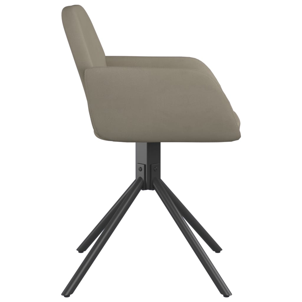 Dining Chairs 2 pcs. Swivel Light Grey Velvet
