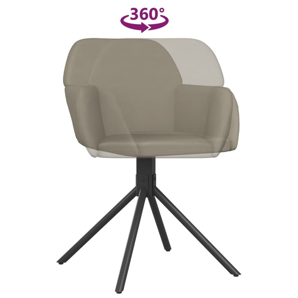 Dining Chairs 2 pcs. Swivel Light Grey Velvet