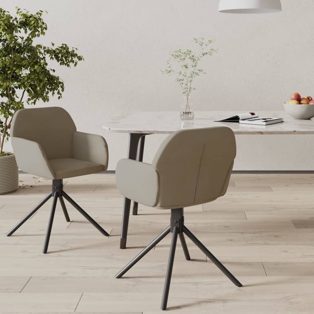Dining Chairs 2 pcs. Swivel Light Grey Velvet