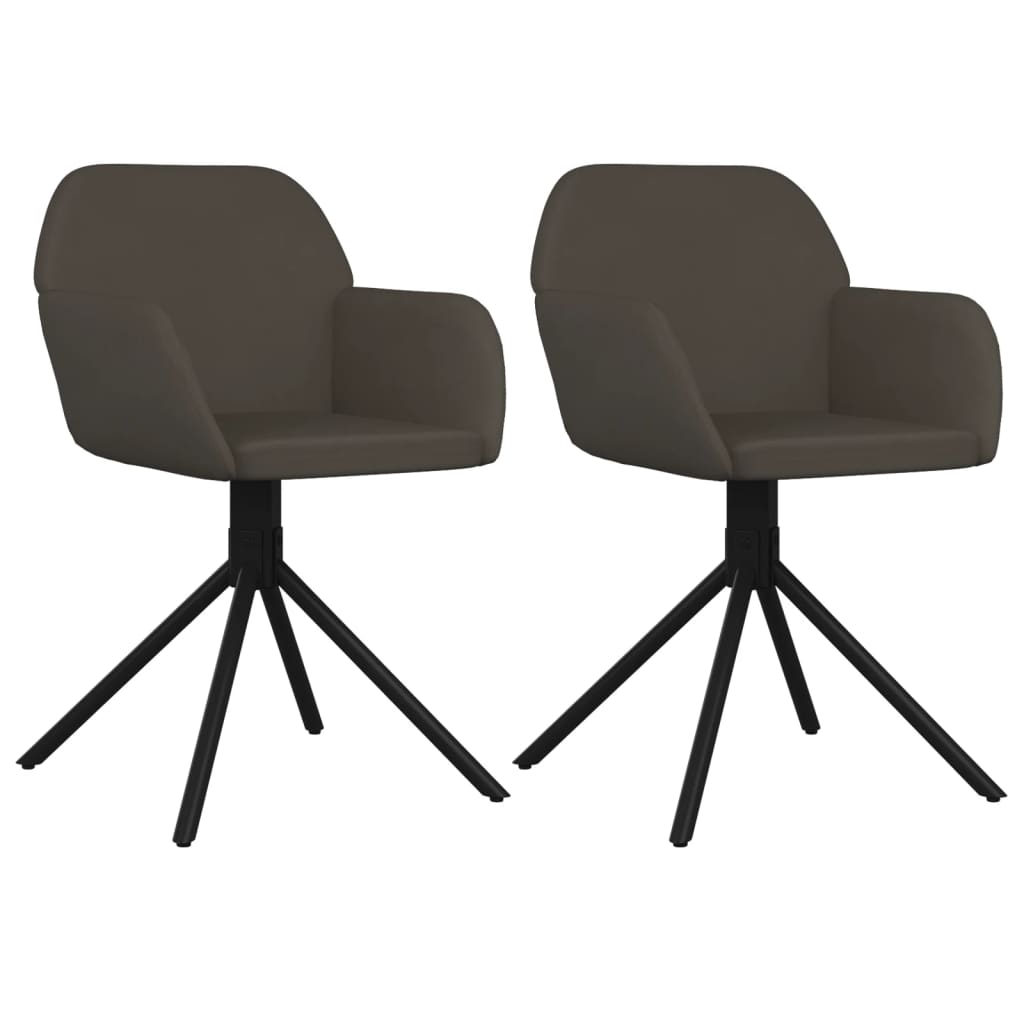 Dining Chairs 2 pcs. Swivel Dark Grey Velvet