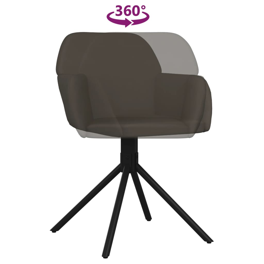 Dining Chairs 2 pcs. Swivel Dark Grey Velvet