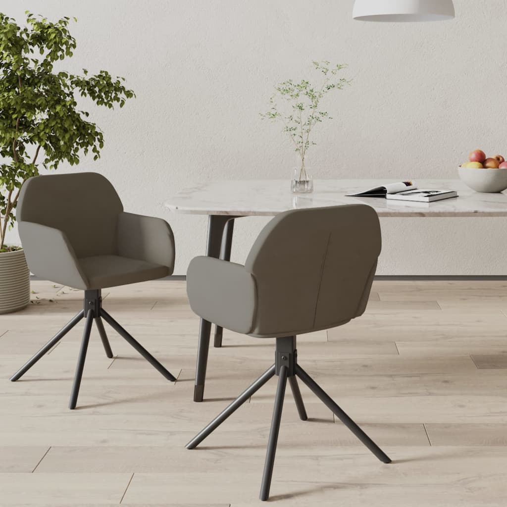 Dining Chairs 2 pcs. Swivel Dark Grey Velvet