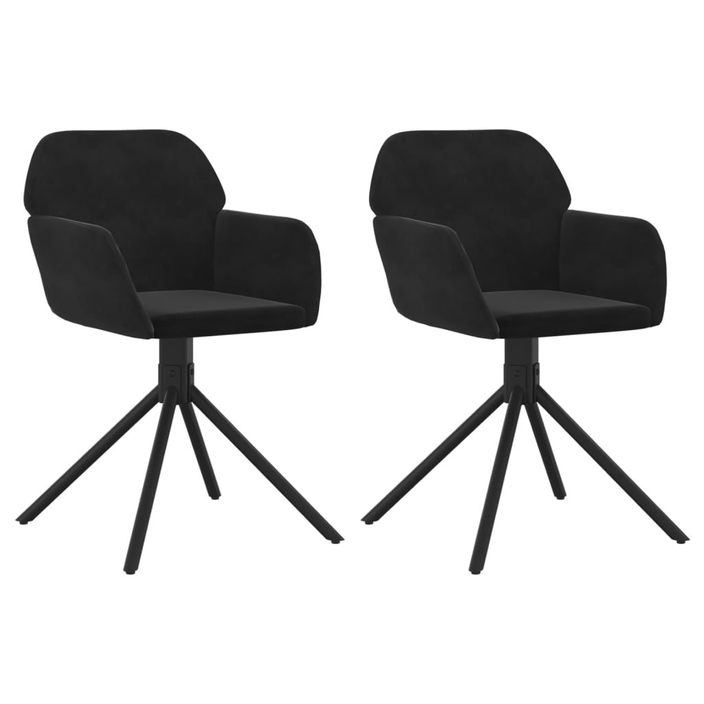 Dining Chairs 2 pcs. Swivel Black Velvet