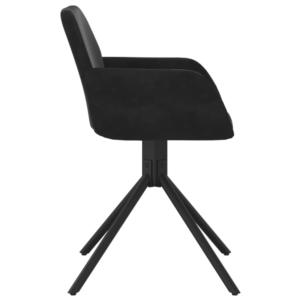 Dining Chairs 2 pcs. Swivel Black Velvet