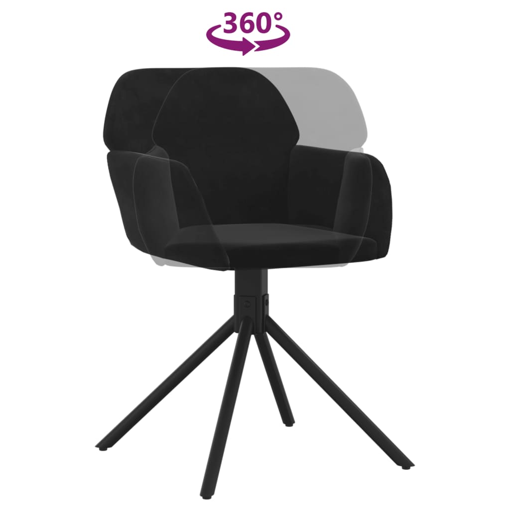 Dining Chairs 2 pcs. Swivel Black Velvet