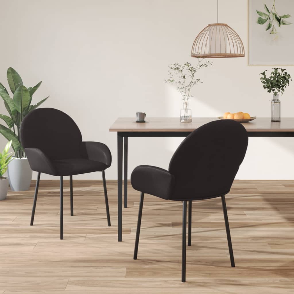 Dining Chairs 2 pcs. Black Faux Leather