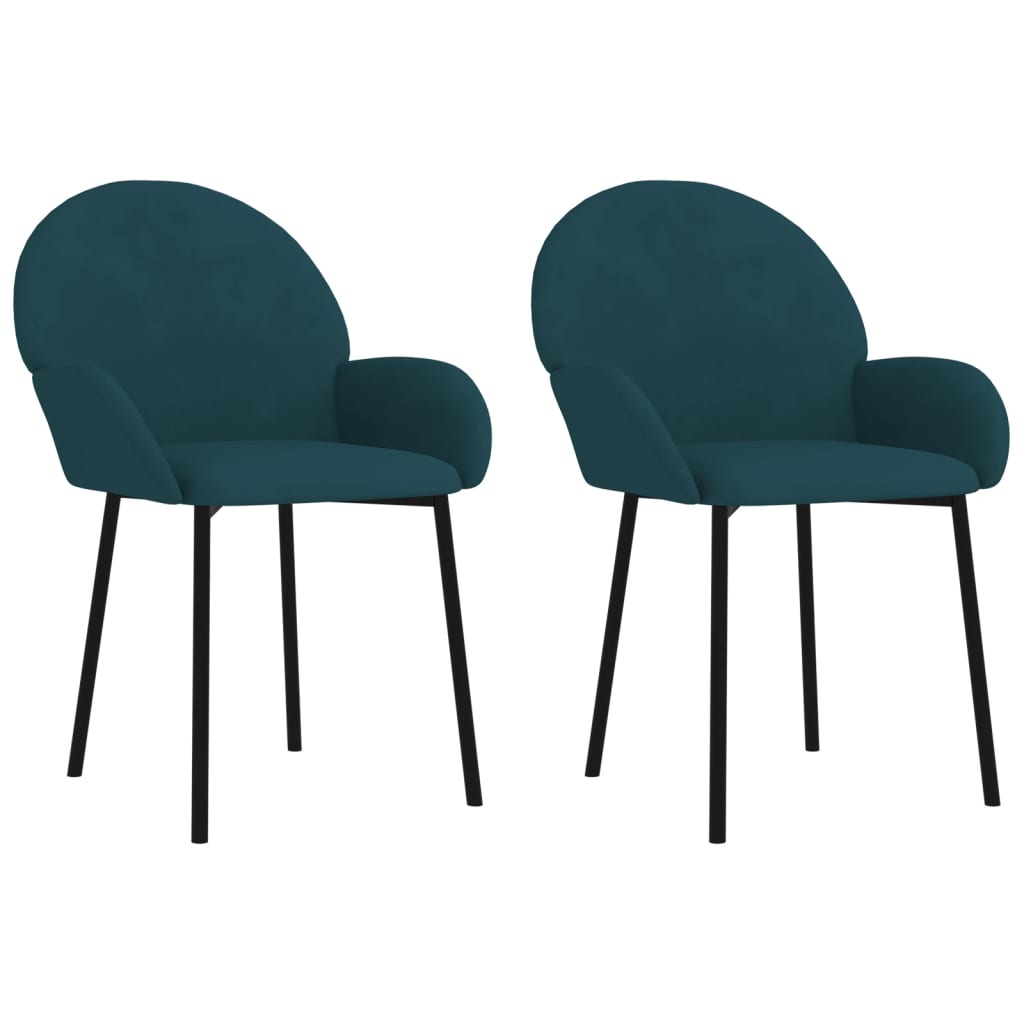 Dining chairs 2 pcs. Blue velvet