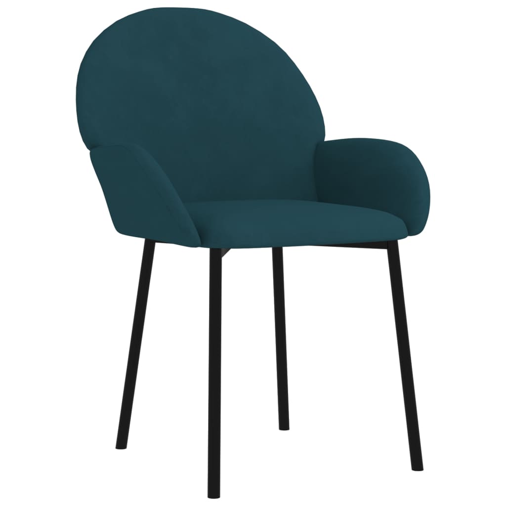 Dining chairs 2 pcs. Blue velvet