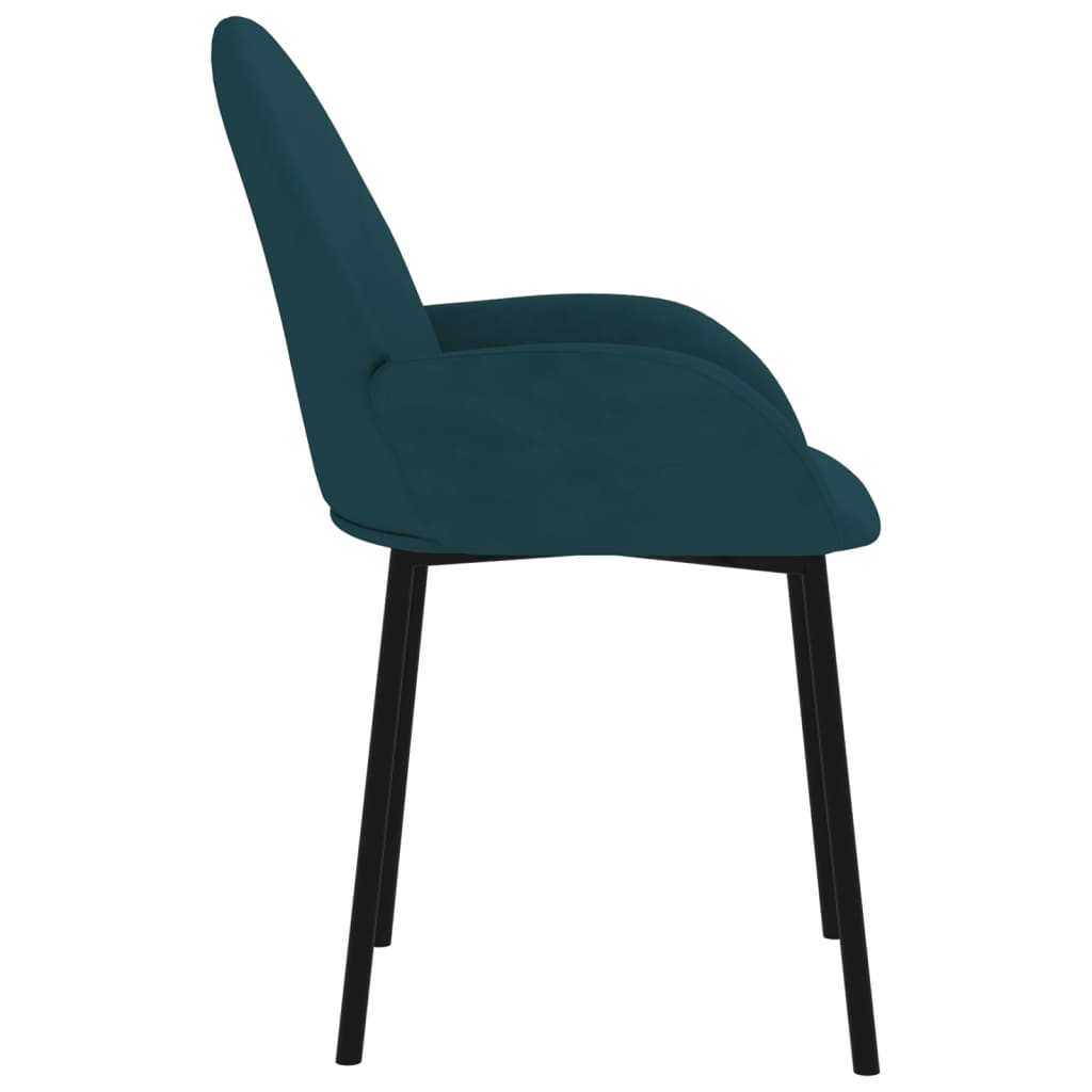 Dining chairs 2 pcs. Blue velvet