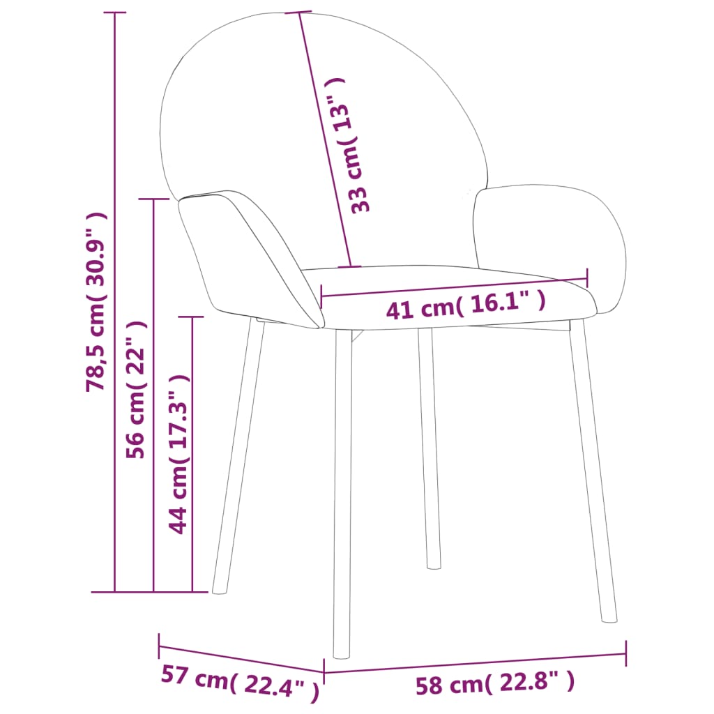Dining chairs 2 pcs. Blue velvet