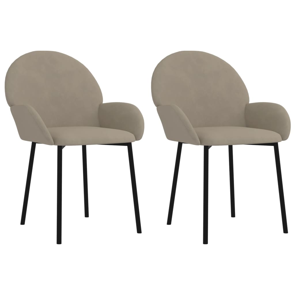 Dining chairs 2 pcs. Light grey velvet