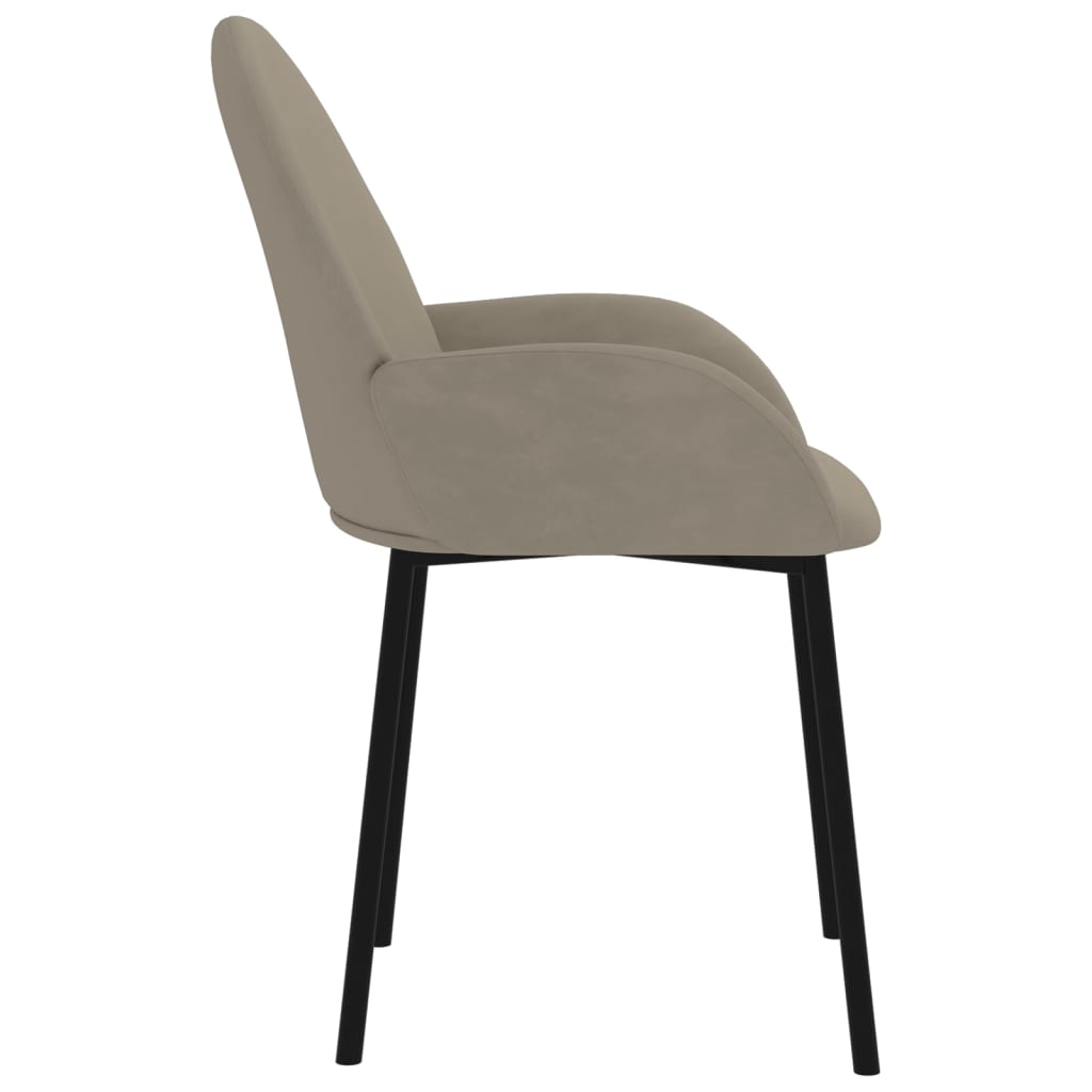 Dining chairs 2 pcs. Light grey velvet