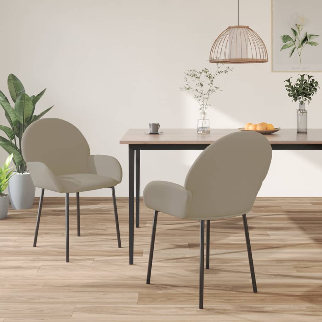 Dining chairs 2 pcs. Light grey velvet