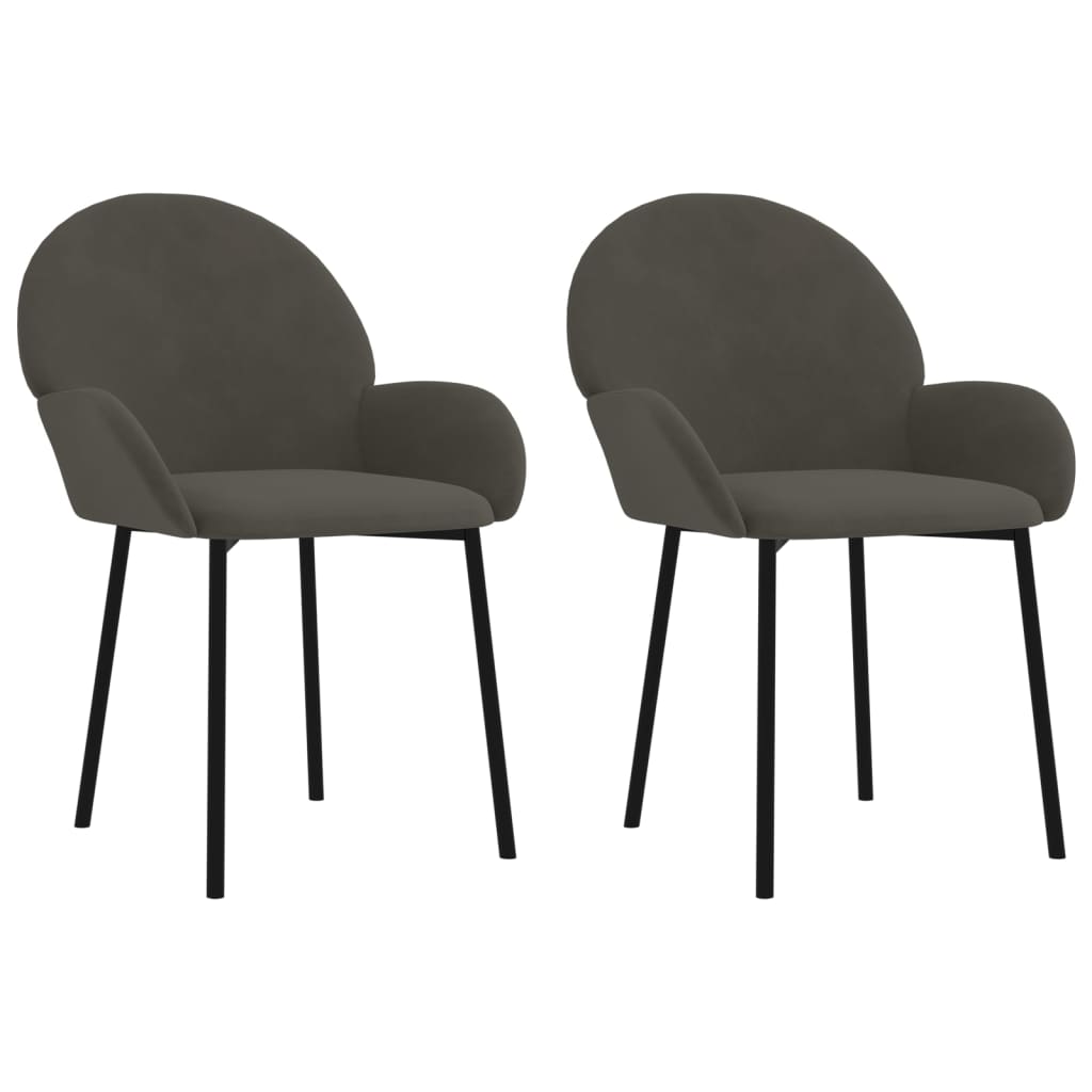 Dining chairs 2 pcs. Dark grey velvet