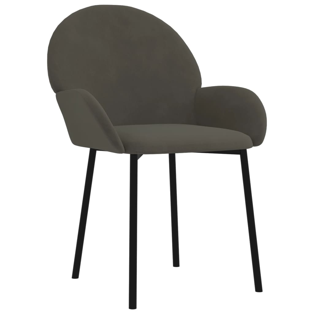 Dining chairs 2 pcs. Dark grey velvet