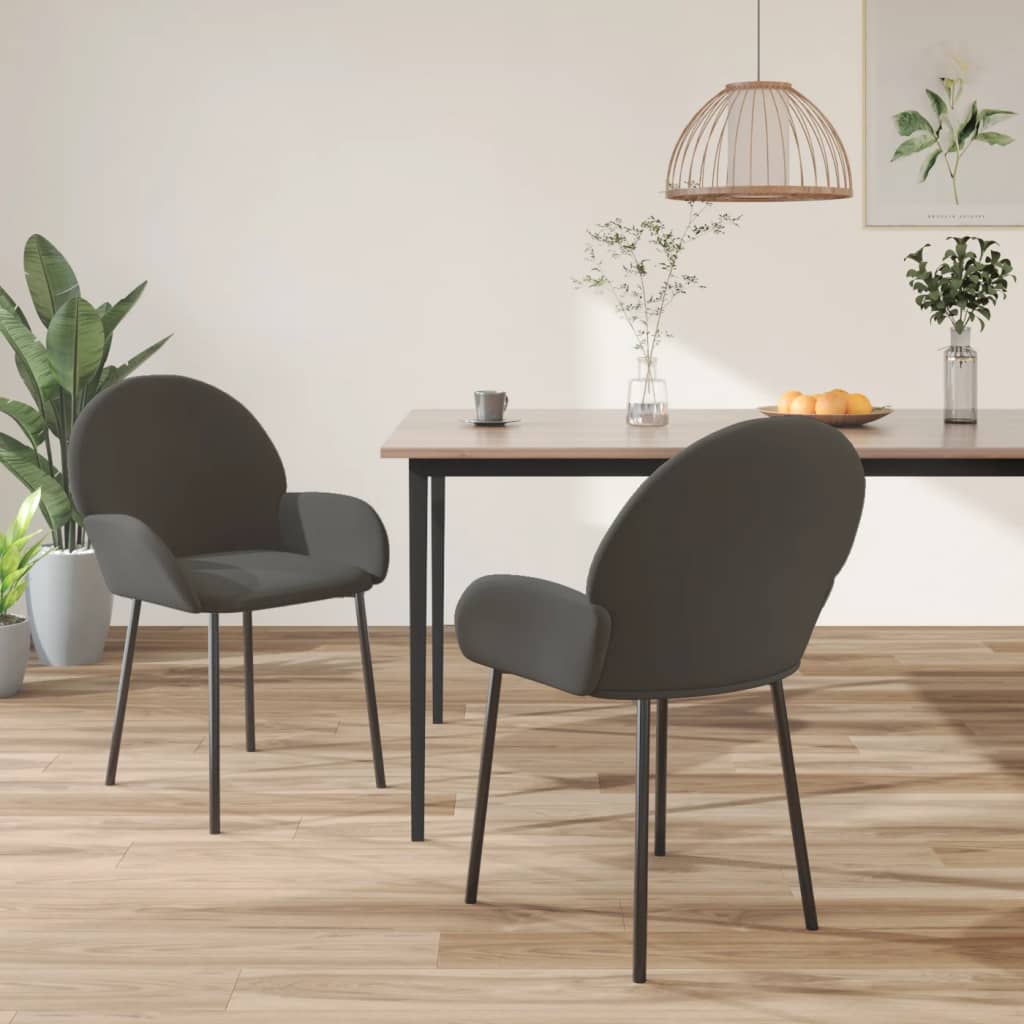 Dining chairs 2 pcs. Dark grey velvet