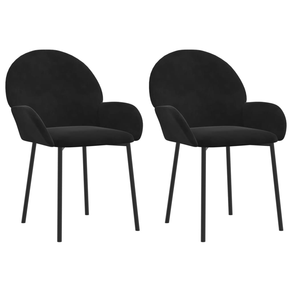 Dining chairs 2 pcs. Black velvet