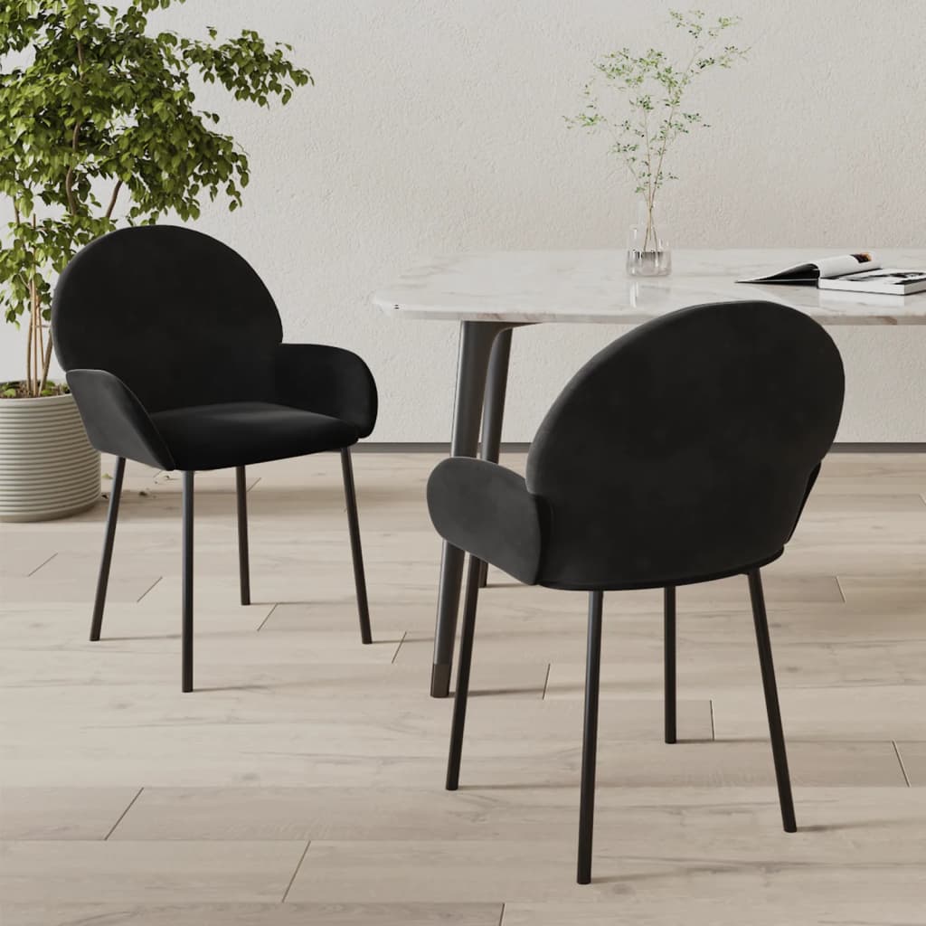 Dining chairs 2 pcs. Black velvet