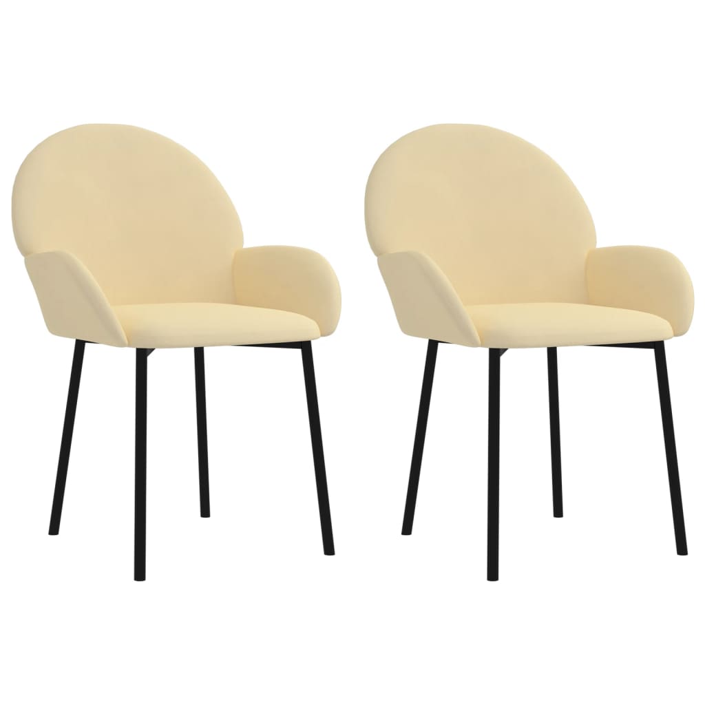 Dining chairs 2 pcs. Cream velvet
