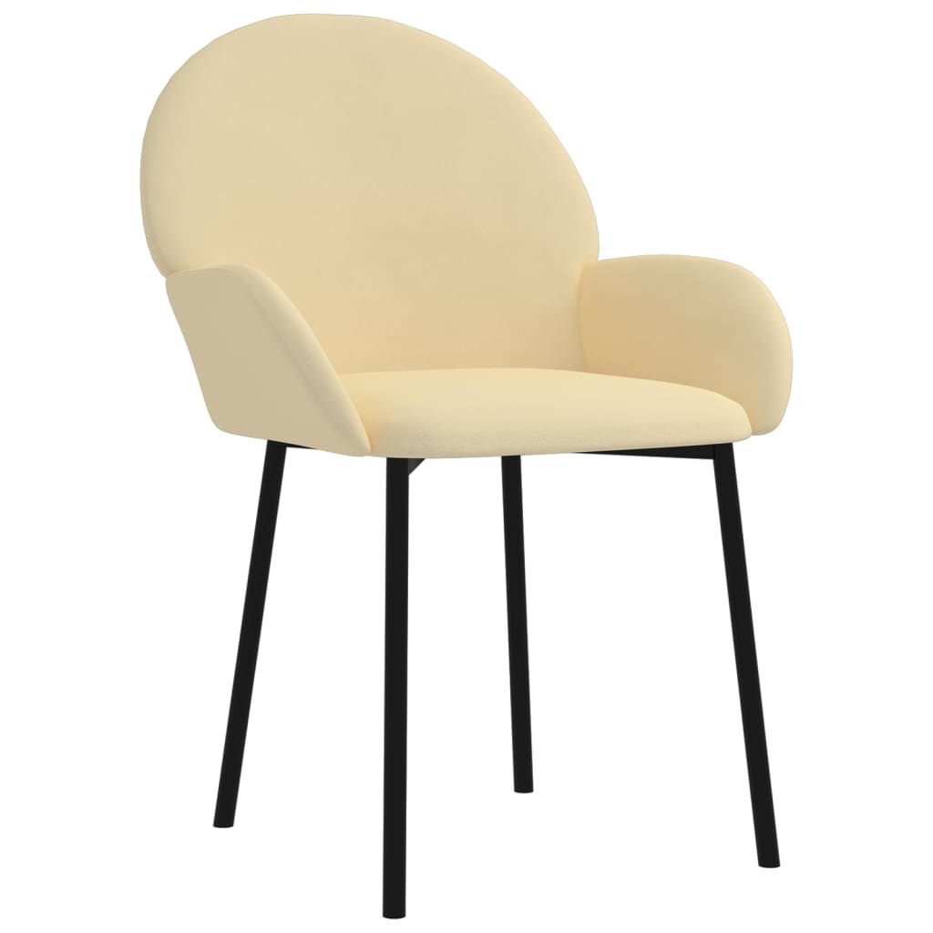 Dining chairs 2 pcs. Cream velvet