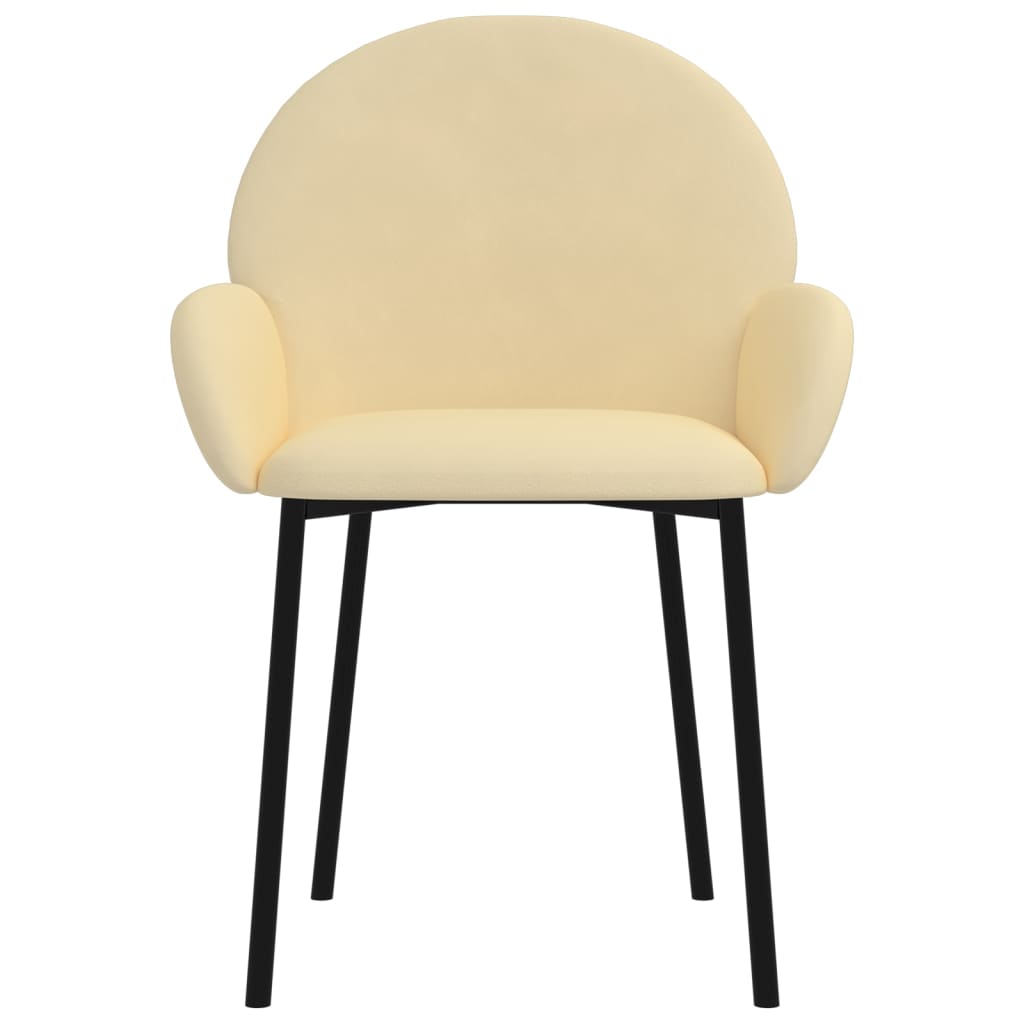 Dining chairs 2 pcs. Cream velvet