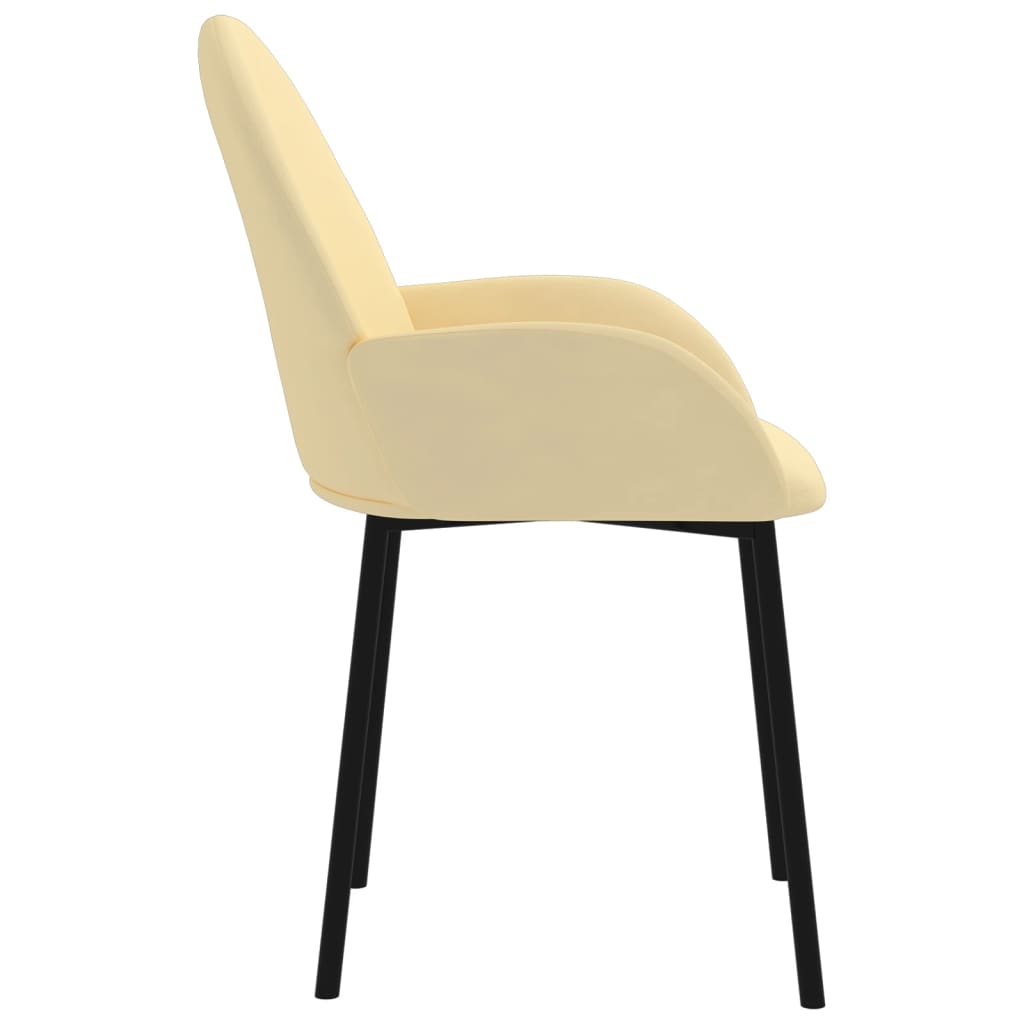 Dining chairs 2 pcs. Cream velvet