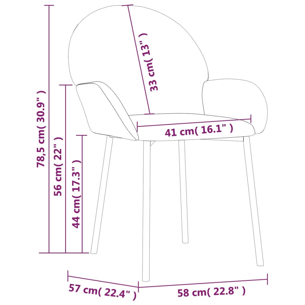 Dining chairs 2 pcs. Cream velvet