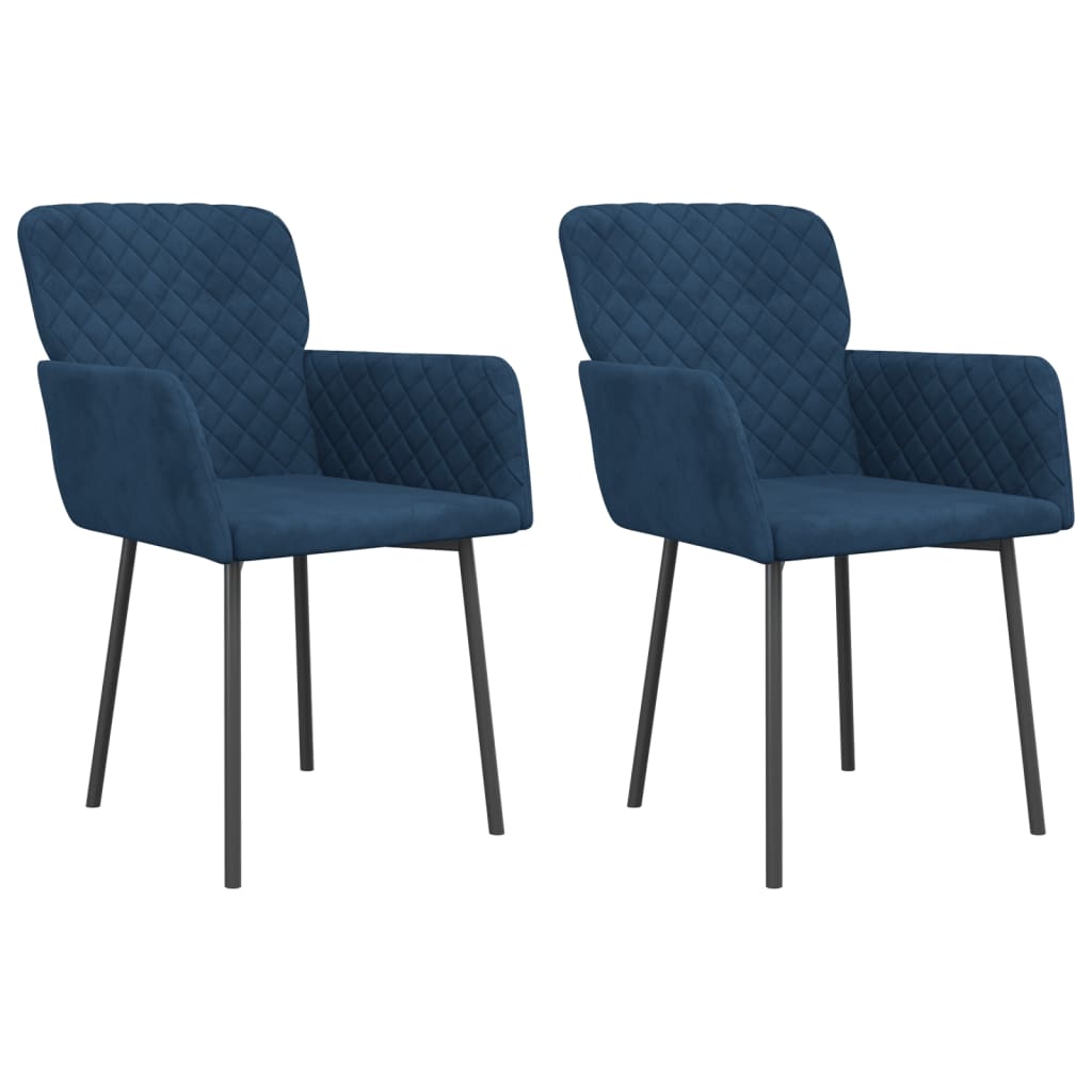 Dining chairs 2 pcs. Blue velvet