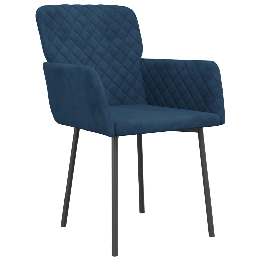 Dining chairs 2 pcs. Blue velvet