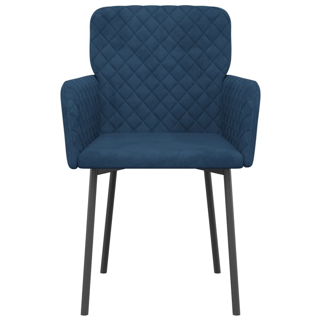 Dining chairs 2 pcs. Blue velvet