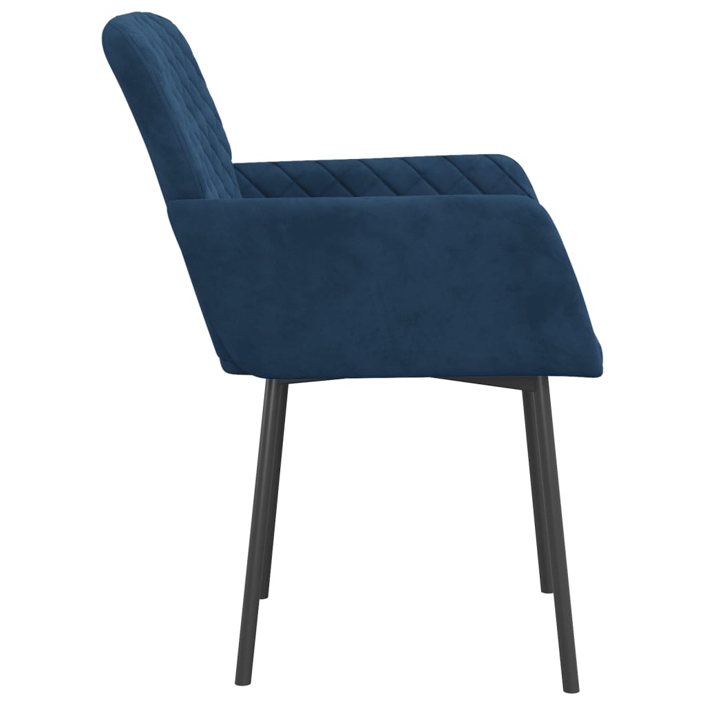 Dining chairs 2 pcs. Blue velvet