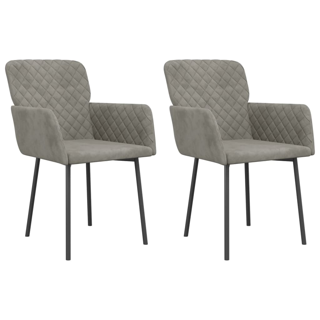 Dining chairs 2 pcs. Light grey velvet