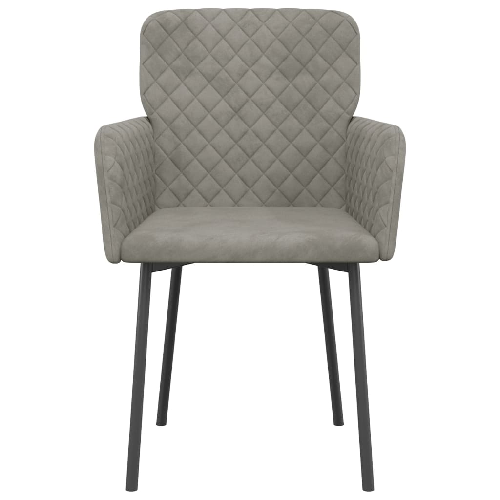 Dining chairs 2 pcs. Light grey velvet