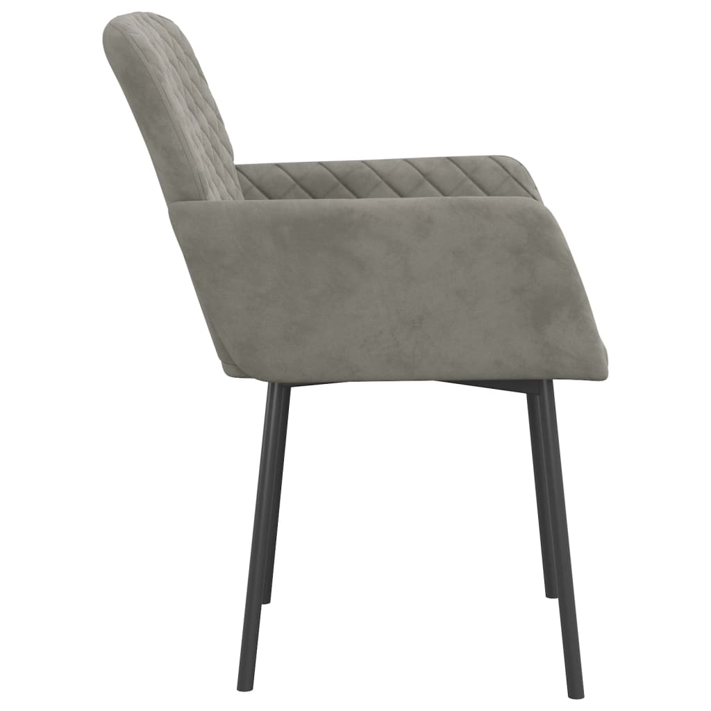 Dining chairs 2 pcs. Light grey velvet