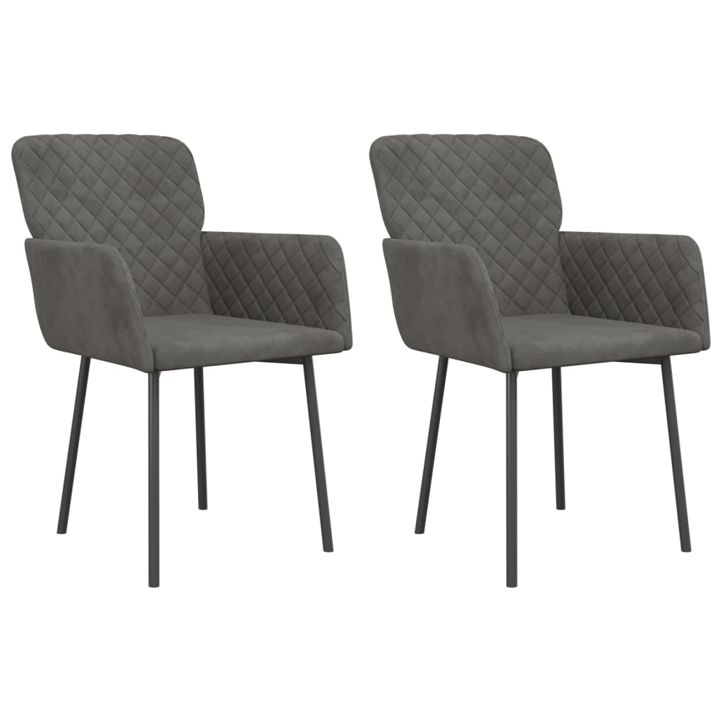 Dining chairs 2 pcs. Dark grey velvet