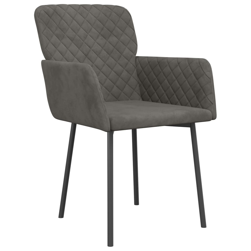 Dining chairs 2 pcs. Dark grey velvet