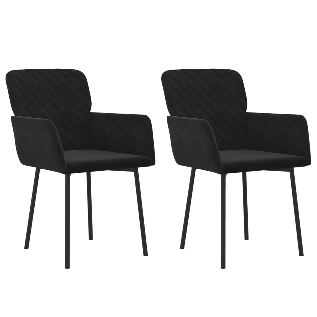 Dining chairs 2 pcs. Black velvet