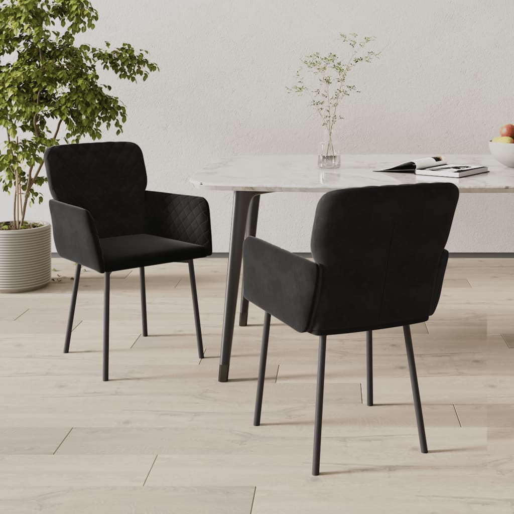 Dining chairs 2 pcs. Black velvet