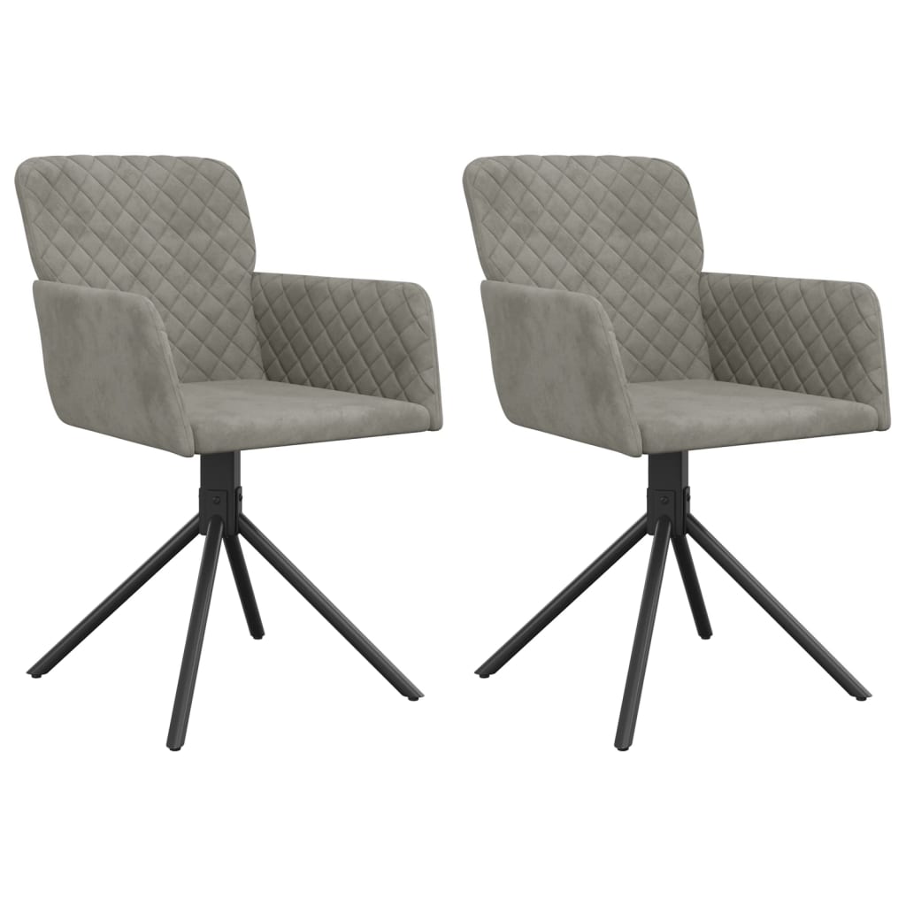 Dining Chairs 2 pcs. Swivel Light Grey Velvet