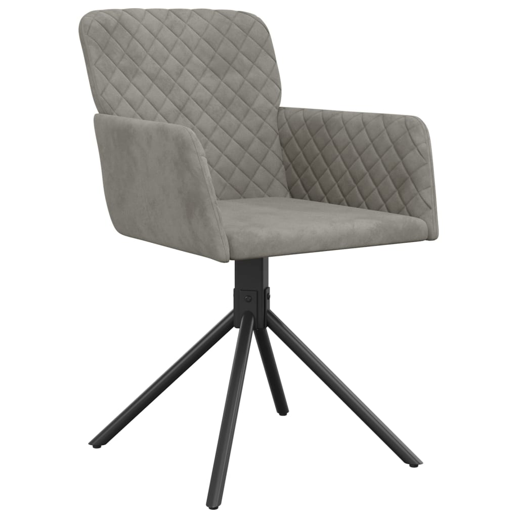 Dining Chairs 2 pcs. Swivel Light Grey Velvet