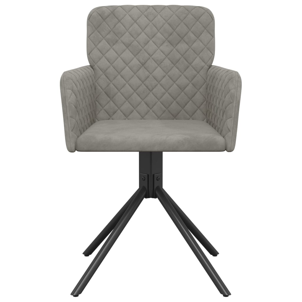 Dining Chairs 2 pcs. Swivel Light Grey Velvet