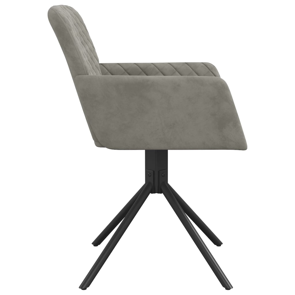 Dining Chairs 2 pcs. Swivel Light Grey Velvet