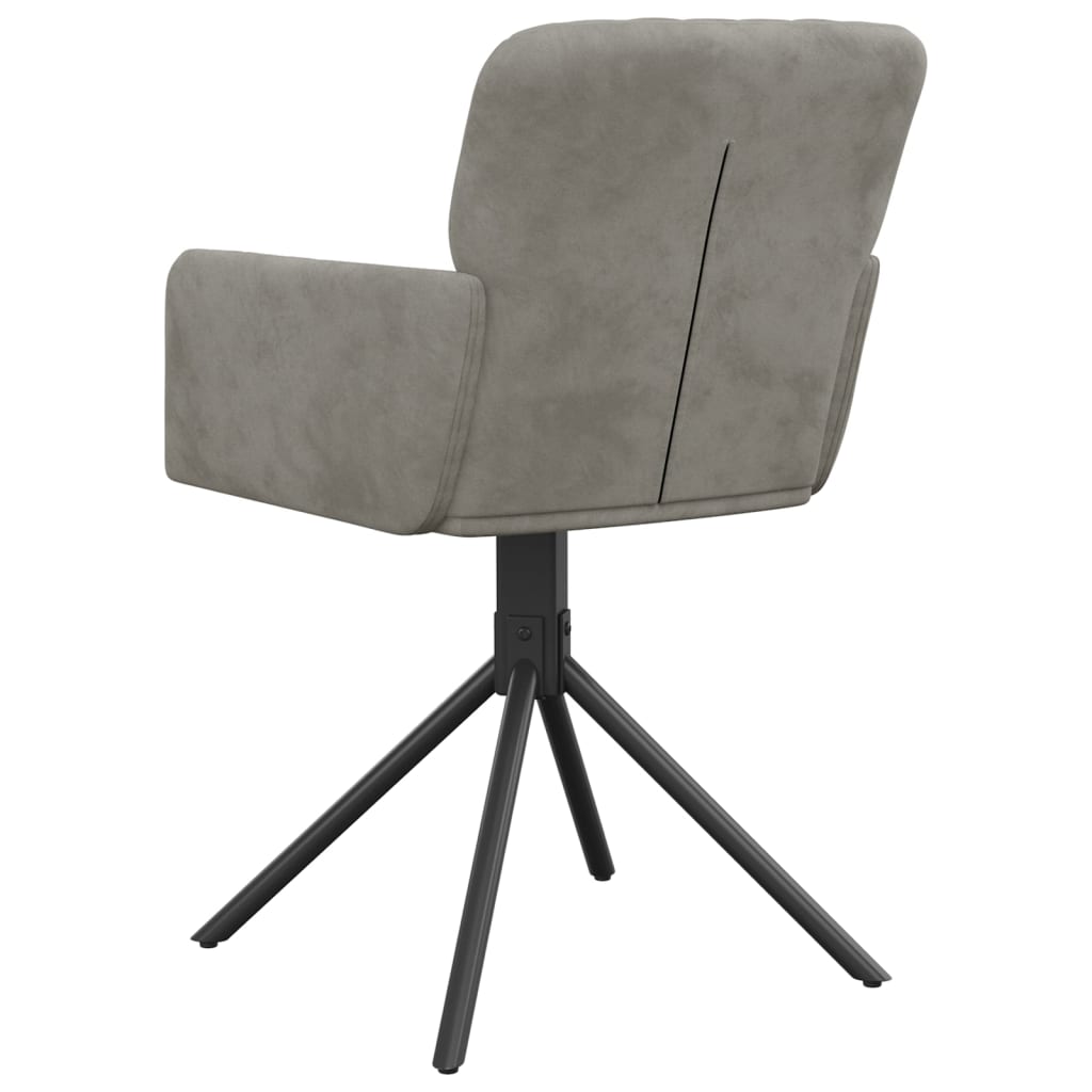 Dining Chairs 2 pcs. Swivel Light Grey Velvet