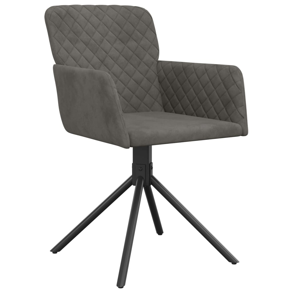 Dining Chairs 2 pcs. Swivel Dark Grey Velvet