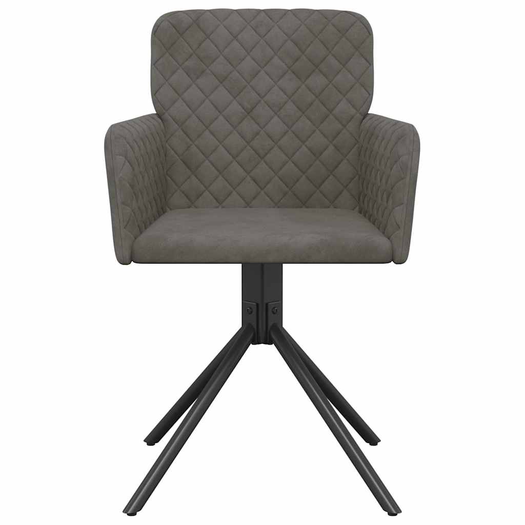 Dining Chairs 2 pcs. Swivel Dark Grey Velvet