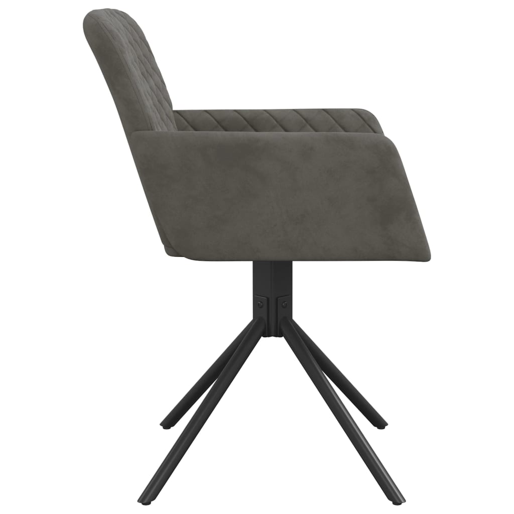 Dining Chairs 2 pcs. Swivel Dark Grey Velvet